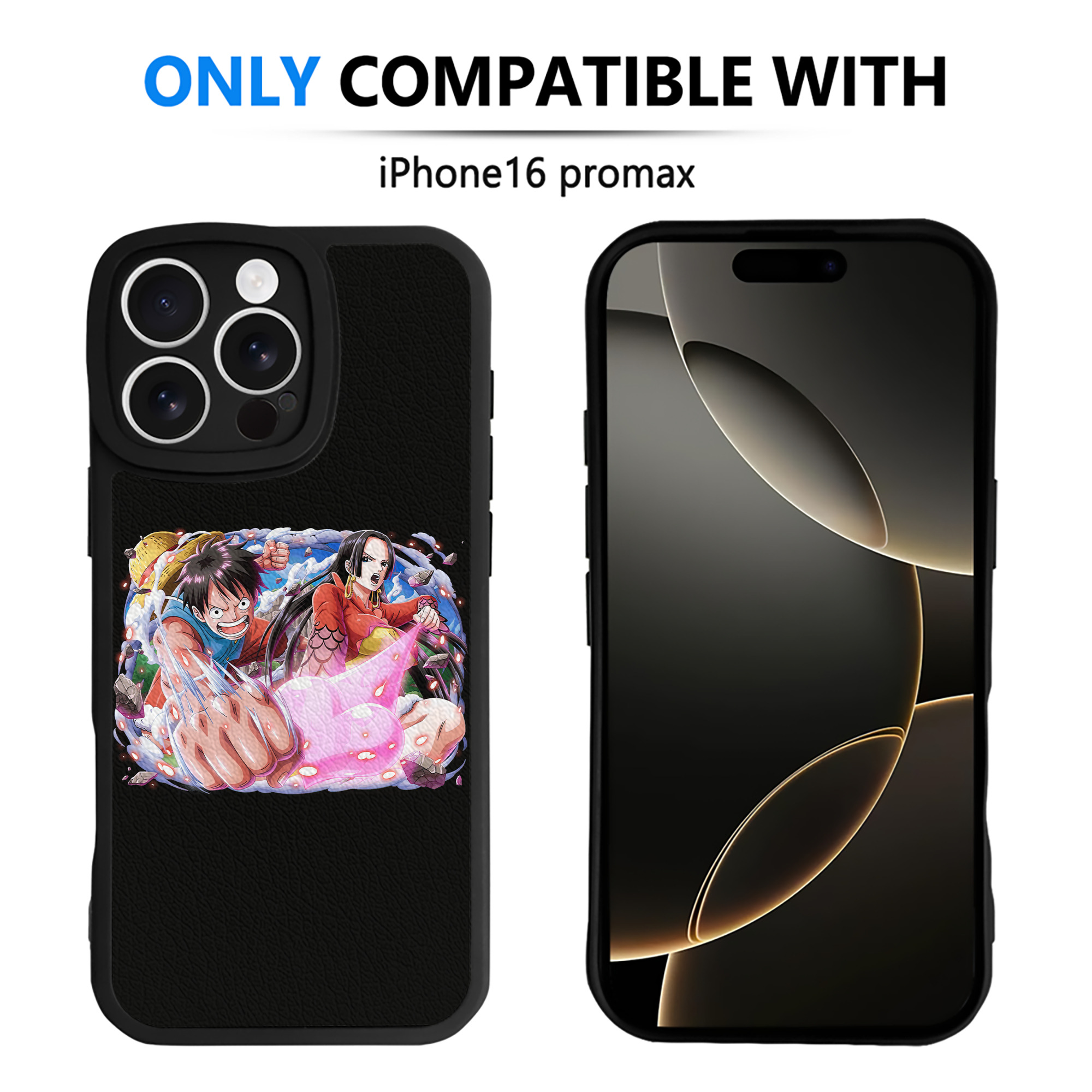 （画像用） ワンピース モンキー・D・ルフィ ONE PIECE Monkey D. Luffy 【iPhone 16シリーズ対応】シリコンスマホケース（レザー調） 材質：シリコン